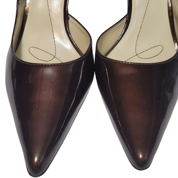 Anne Klein Christa Patent Bronze Leather Pointed Toe Slip-on Pumps Heels - Picture 5 of 13